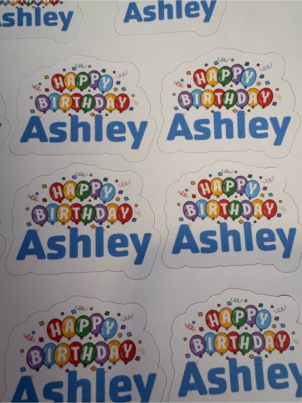Personalized Happy Birthday Stickers - Blue Gift Labels three (3) sheets